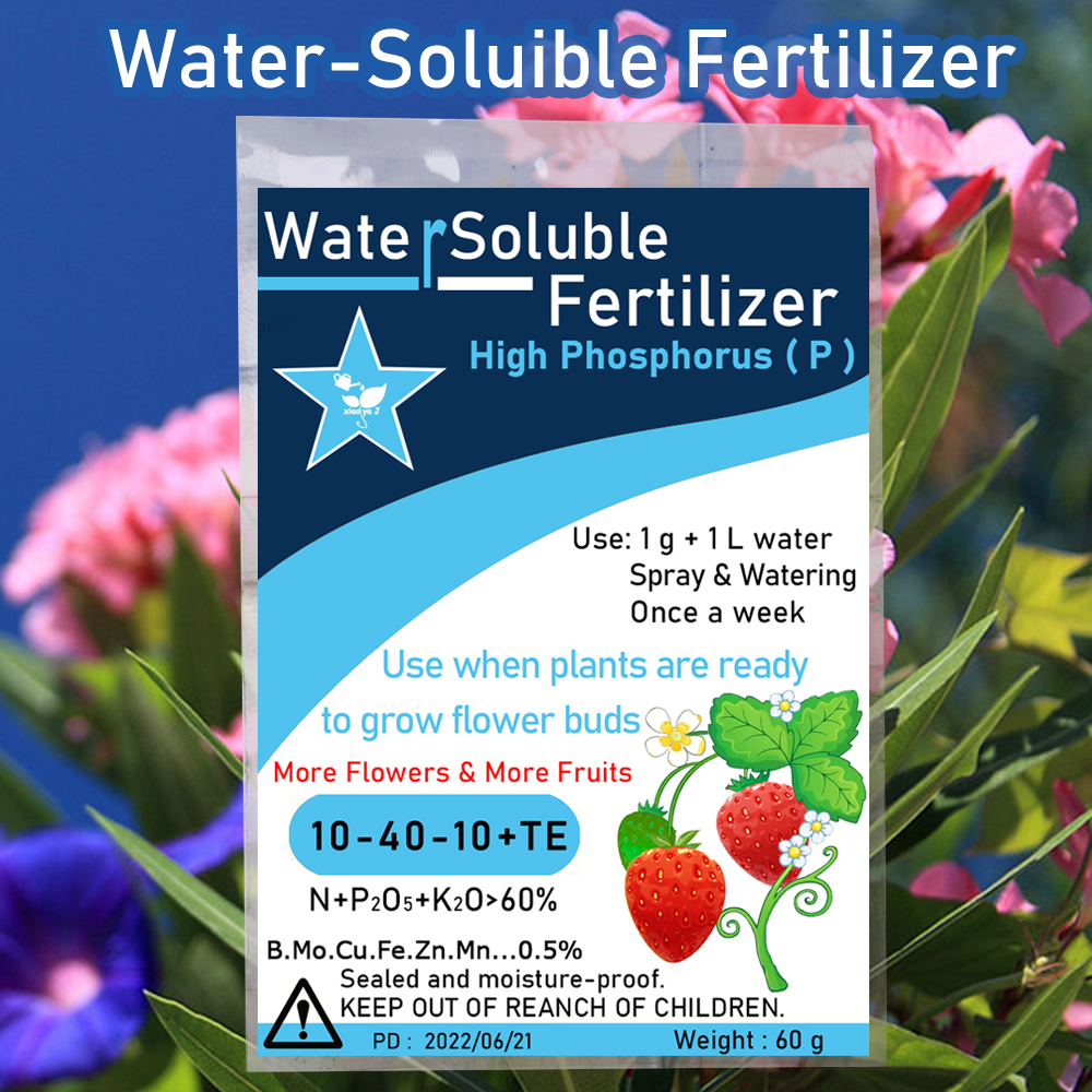 60g Professional Flower Water-Soluble Fertilizers High Phosphorus ( P ) NPK Plants Grow More Flowers &  Fruits For Bonsai