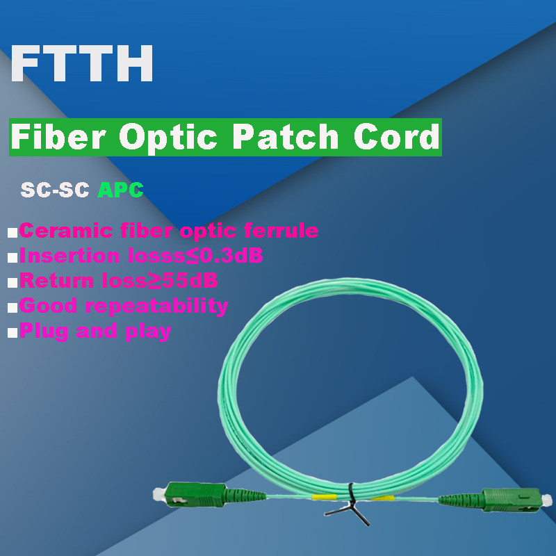 FASO 50-200PCS SC/APC-SC/APC Fiber Optic Patch Cord 3.5m Simplex 1.6mm SM G657A1/G657A2 Jumper Cable Fiber Patch Cable