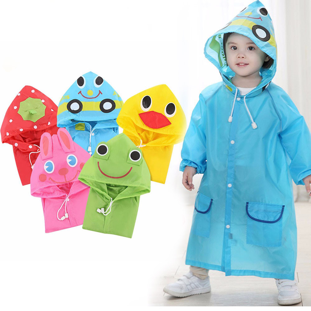1PCS Children's cartoon raincoat  children's rain gear Cute baby poncho household goods playground Songkran Festival