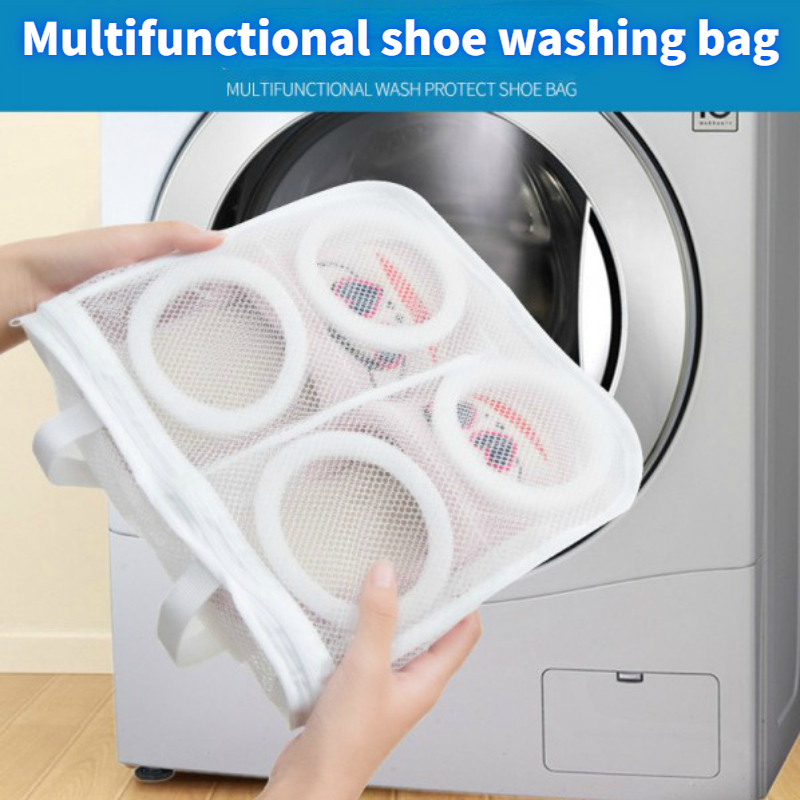 Mesh Washing Machine Shoes Bag Anti-deformation Zipper Laundry Bag Travel Shoes Clothes Storage Bags Shoes Airing Dry Tool