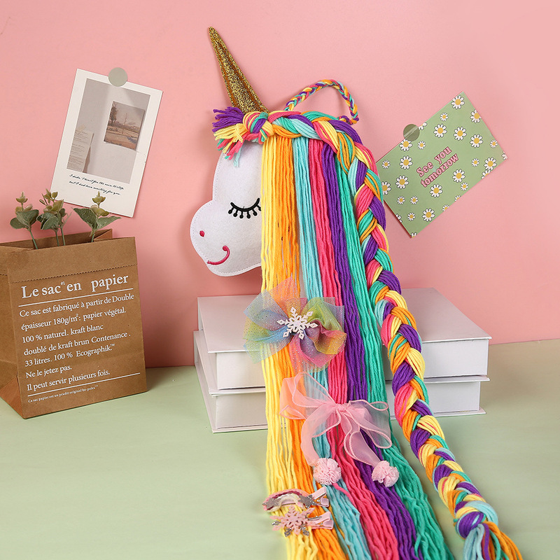 Unicorn Hair Accessories Organizer Hairpin Hair Clip Holder Storage Decor Hanger Strip Girl Room Hanging Accessory Organizadores