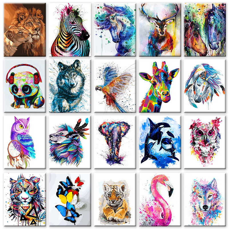 40x50cm Frameless Painting By Numbers Animals On Canvas Pictures By Numbers Acrylic Paint By Number Home Decor Digital Painting