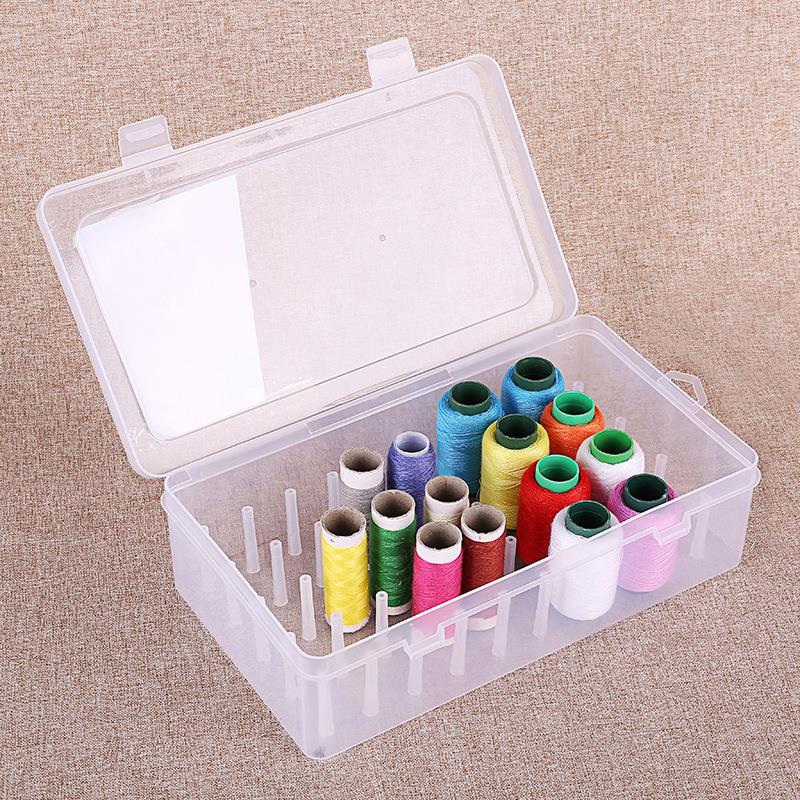 42 Axis Sewing Threads Box Thread Bobbins Empty Sewing Reel Box Sewing Box 24 grids Needle Wire Storage Organizer Containers
