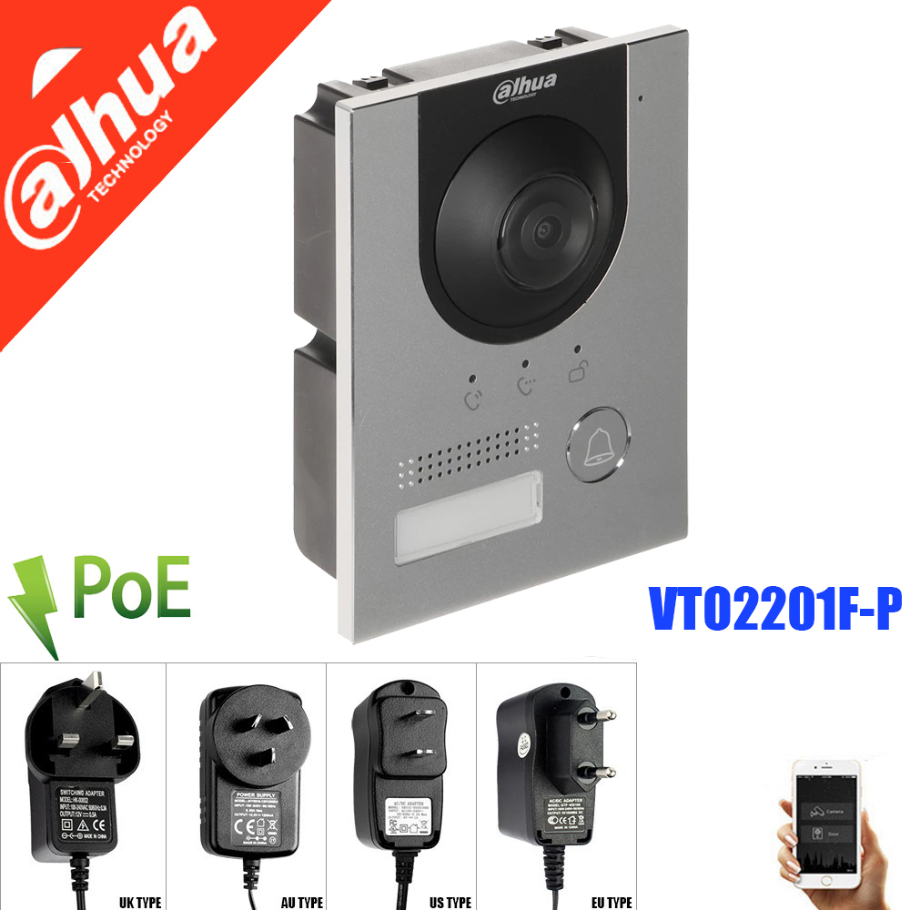DaHua Multi-language VTO2201F-P PoE IP Metal Villa doorbell ，Door Phone，IP Video Intercom， call to phone app