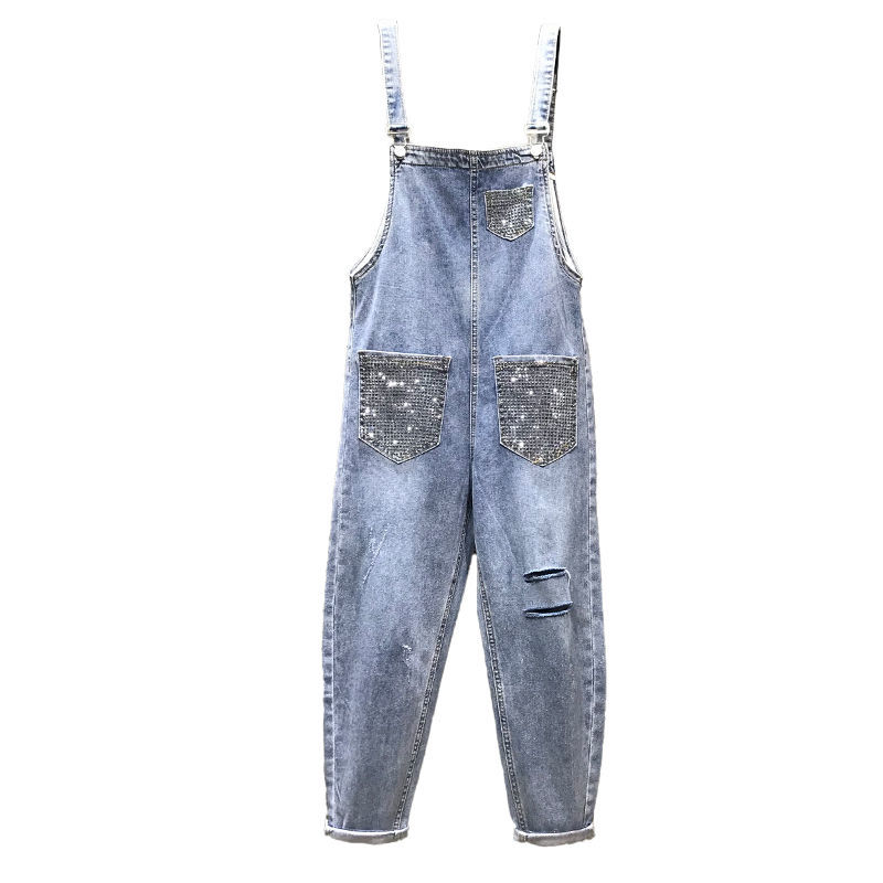 Embroidered Flares Boyfriend Baggy Ripped Strap Jeans Women Spring Summer Autumn  Casual Denim Pants Overalls Female
