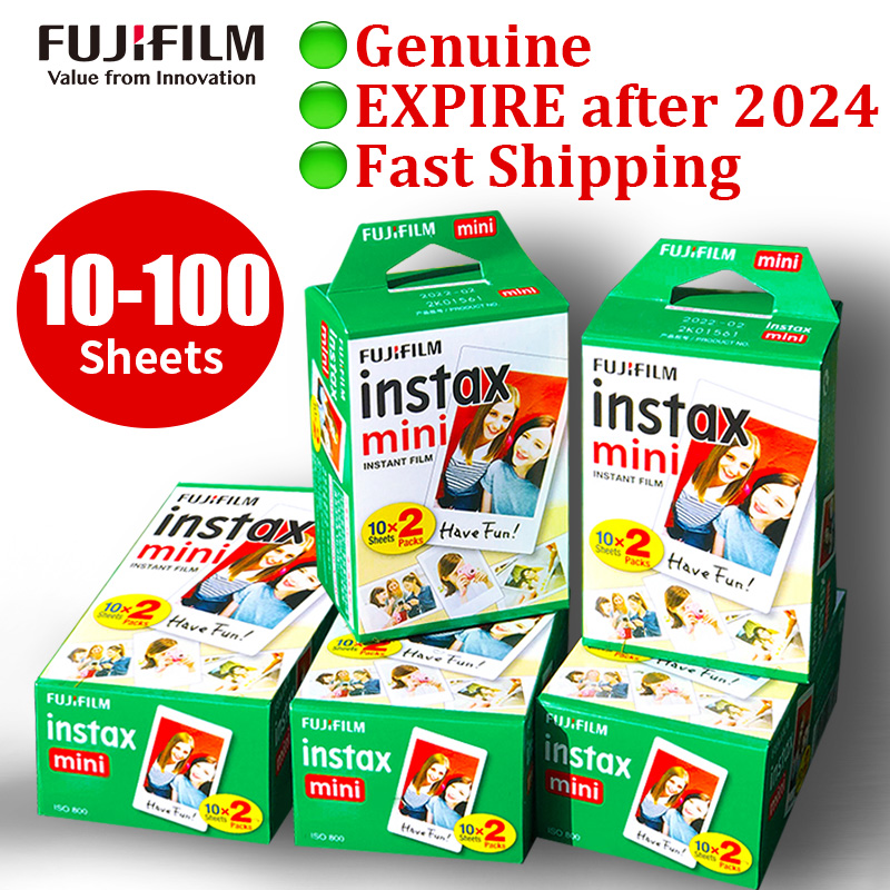Origin Fujifilm Instax Mini Film 10-100 Sheets Po Paper for Fuji Instant Film Cameras Instax Mini 11 8 9 90 Link Liplay EVO