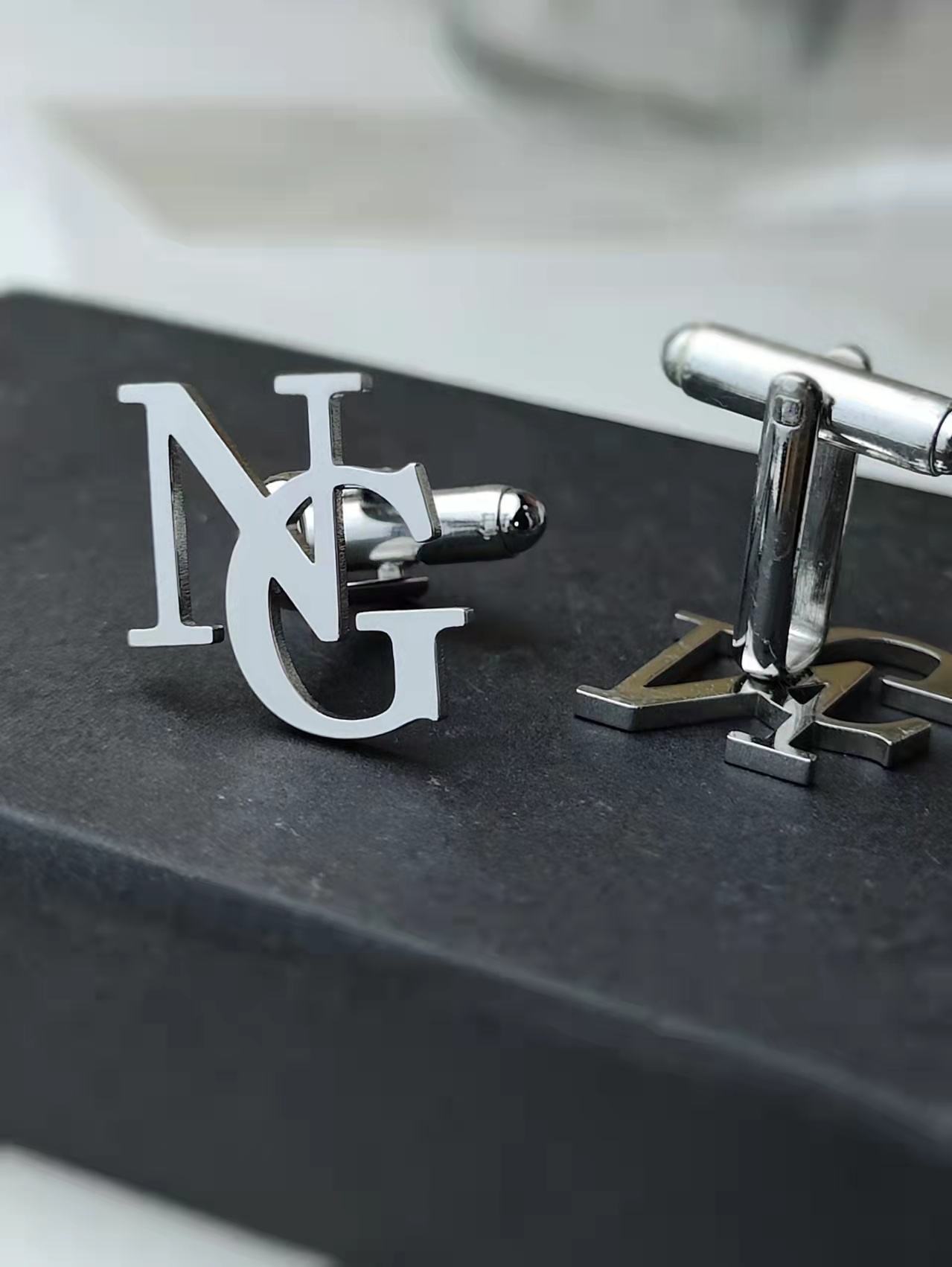 Sherman Custom Men's Cufflinks Personalized  Custom Logo Cufflinks For Mens Stainless Steel Jewelry  Wedding  Gift
