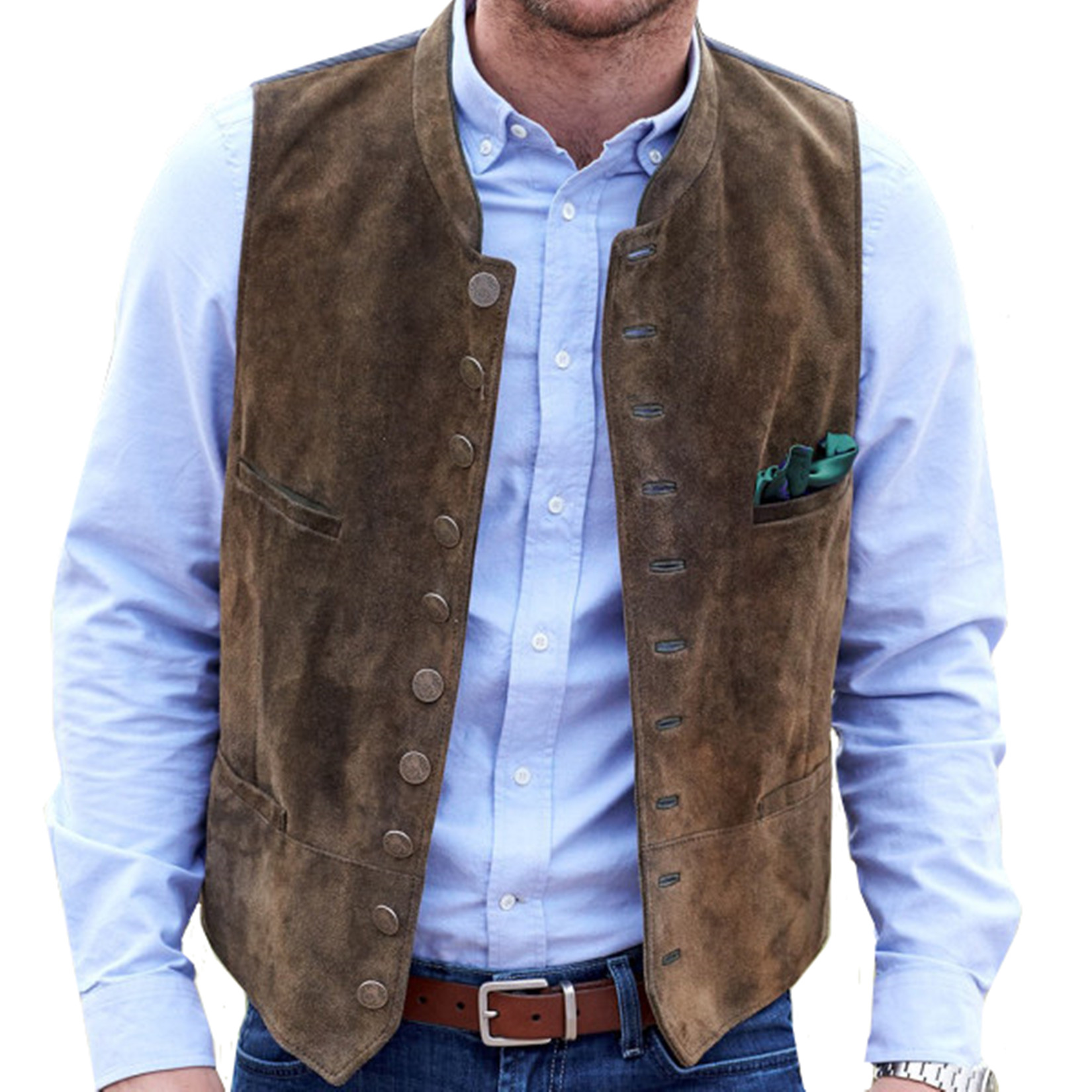 Men's Suede Suit Vest Casual Steampunk Style Waistcoat Sleeveless Male Jacket мужской жилет