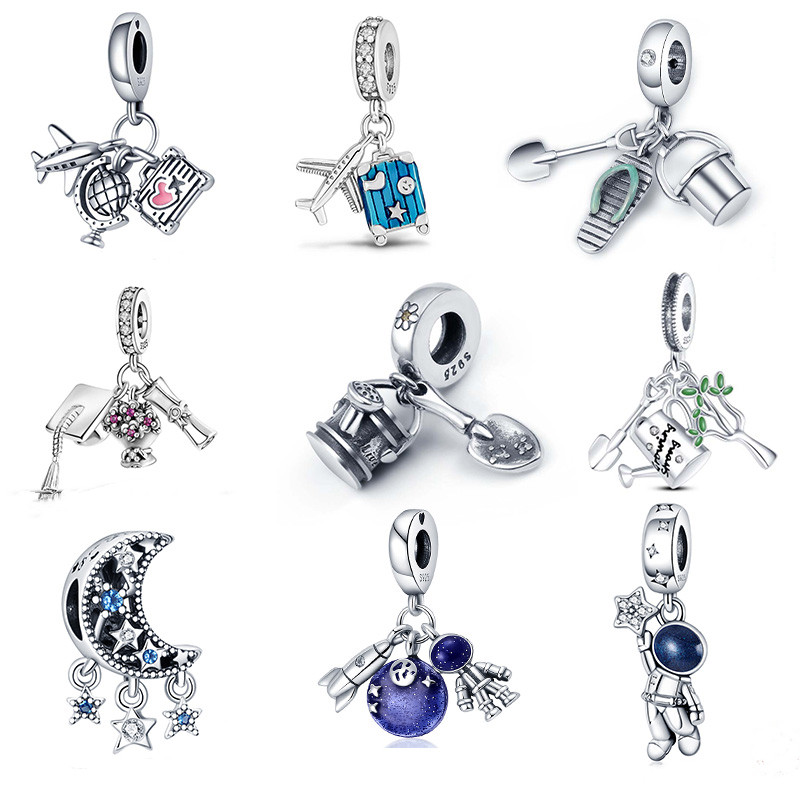   925 Sterling Silver Disney Charm Beads for Original Pandora Bracelets. Women's Birthday Boutique  Jewelry