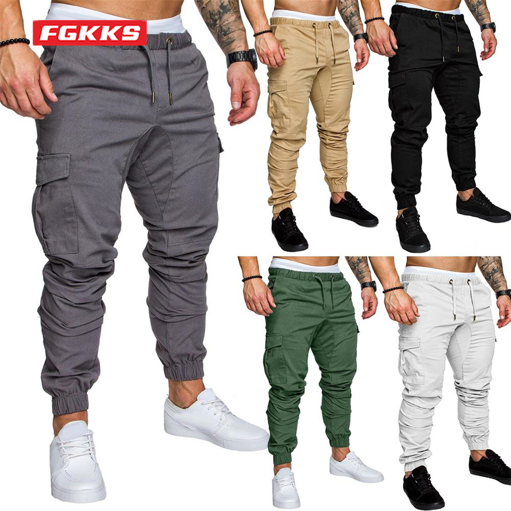 FGKKS  Male Trousers Mens Joggers Solid Multi-pocket Pants Sweatpants Men Pants Hip Hop Harem Joggers Pants