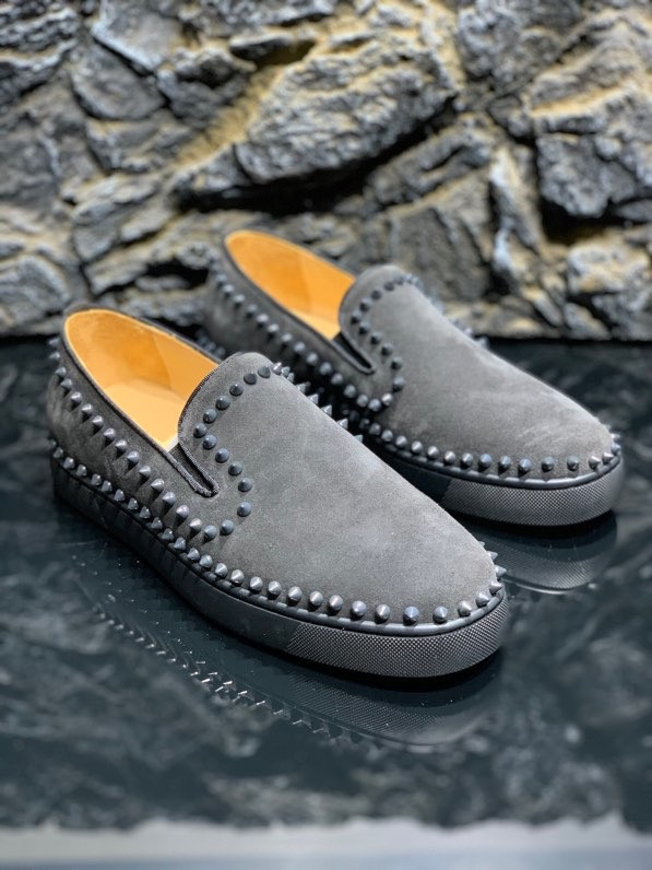  Designer Shoes Rivets Slip on Shoes Men Loafers Driving Non-slip Footwear Suede Boat Breathable Moccasins Outdoor Sapato