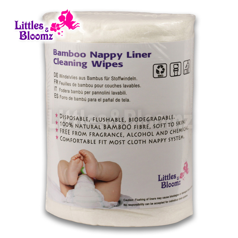 [Littles&Bloomz] Baby Flushable Biodegradable Disposable Liner Cleaning Wipes Cover Insert Cloth Nappy Diaper Bamboo Liners
