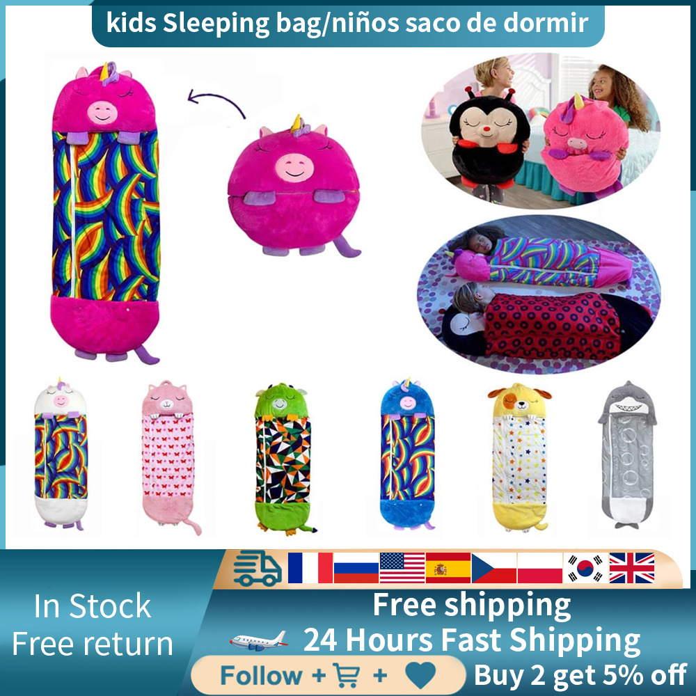 Kids Sleeping Bag Plush Doll Pillow Children Cartoon Blanket Sleepsacks Baby Sleep Sack For  Girls Dormilocos Saco Dormir