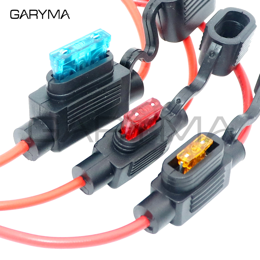 Waterproof 32V Mini Small Medium Auto Fuse Holder 18/1614/12/10AWG and Car Blade Fuse 2A 3A 5A 7.5A 10A 15A 20A 25A 30A 35A 40A