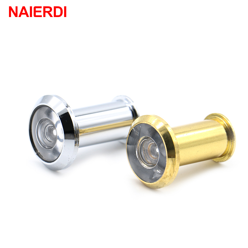 NAIERDI Door Viewer 200 Degree Wide Angle Peephole Security Hidden Door Adjustable Glass Lens For Furniture Hardware Tools