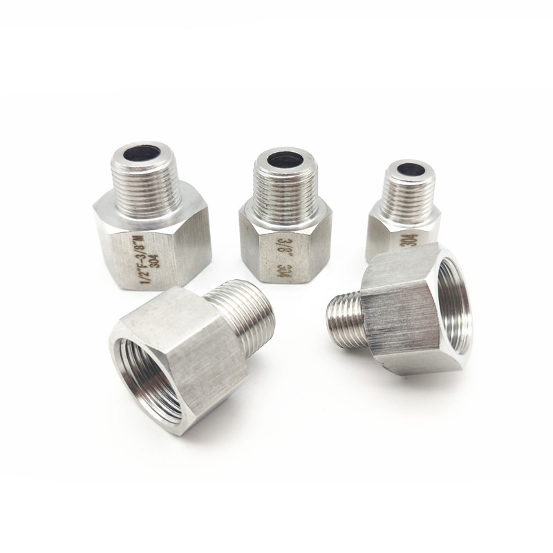 304 Stainless steel male to female thread adapter 1/8" 1/4" 3/8" 1/2" M14 M20 Straight-through Fitting