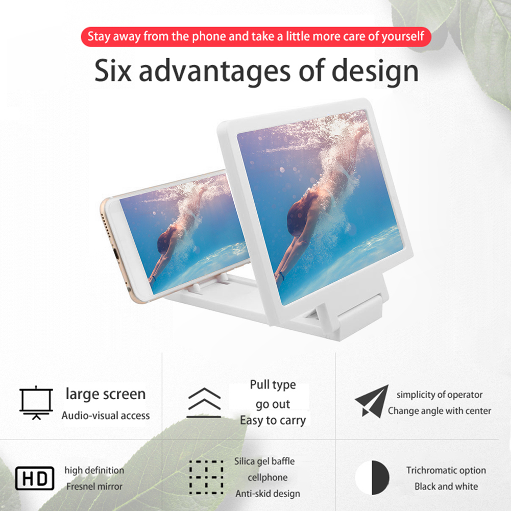 8.2 Inch 3D Mobile Phone Screen Magnifier HD Video Amplifier Stand Bracket with Movie Game Magnifying Folding Desktop Holder