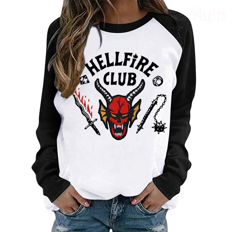  Summer  Stranger Things Season 4 Hellfire Dustin Shirt Cosplay Costume Club T Shirt Uniform Long Sleeve