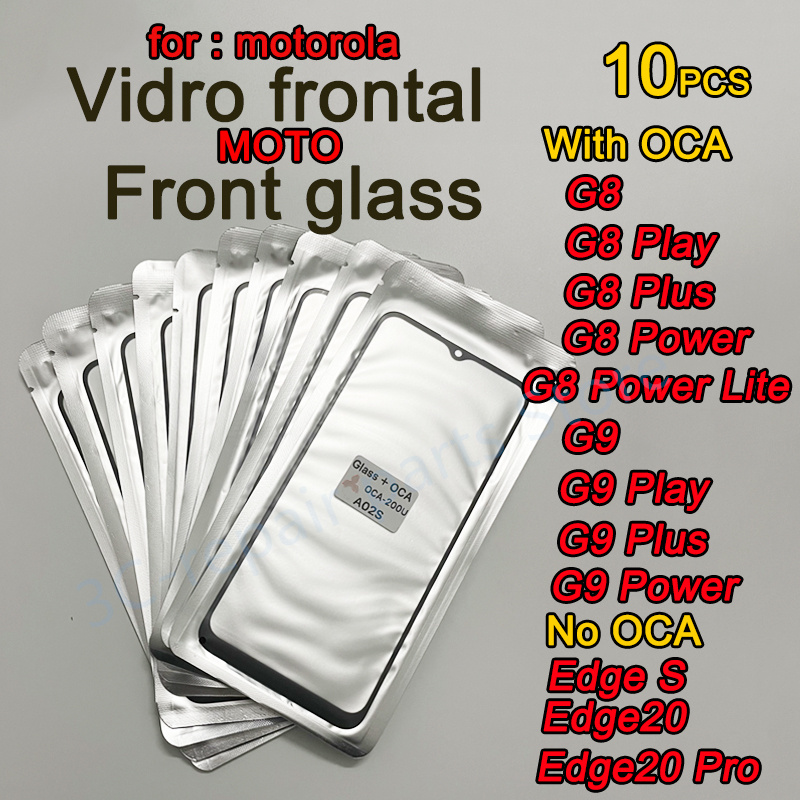 LCD Front Glass+OCA replacement Lens For Motorola moto G8 Play G9 Power Lite G9 Play g9 Power Edge20 Touch Screen Outer repair