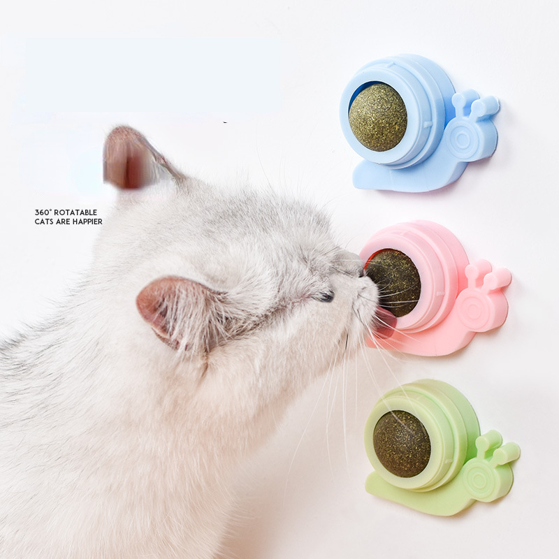 Catnip Pure Natural Ball Cats Candy Snack Ball Rotatable Toy Cat Molar Toothpaste Edible Bolus Teeth Cleaning Bite-resistant Toy