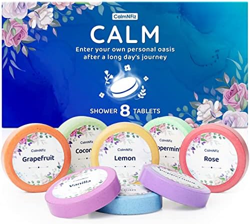 8 Pack Shower Steamers- Shower Steamer with Natural Fragrance: Coco Ocean Lemon Rose, etc, Luxury Relaxation Shower Bombs Presents for Women, Men, Mom & Girl