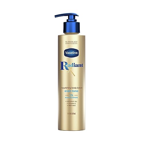 Vaseline Radiant X Even Tone Nourishing Body Lotion With 1% Niacinamide, Coconut Oil, Vitamin C, & Peptides 11 oz