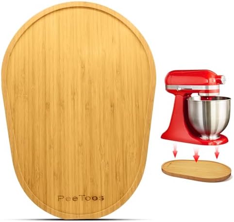 Bamboo Sliding Tray for 5-8 Qt Kitchenaid Stand Mixer, 0.78IN Thickened Mixer Mover Slider Mat Kitchen Appliance Slider Mat, Effortless Kitchen Aid Mixer Slider Mat for Countertop (5-8 Qt)