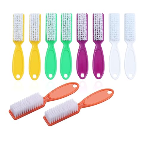 10 Pcs Handle Grip Cleaning Brushes, Hand Fingernail Nail Scrub Manicure Brush Pedicure Brush, Use for Toe and Nails Cleaning (5 Colors)