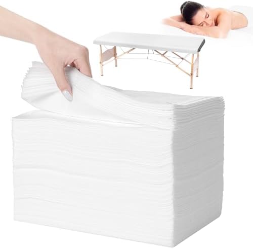 100PCS Disposable Massage Table Sheets, 71” x 31.5” Disposable Massage Bed Covers, Breathable Non-Woven Fabric Tattoo Bed Sheets, Single Use Hygiene Sheet for SPA Centers, Beauty Salons, Hotels
