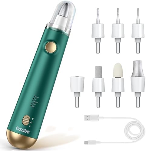 Electric Nail Drill, 8-IN-1 Cordless Electric Nail File with LED Light, 5 Speeds Rechargeable Manicure And Pedicure Kit  Hand Foot Care Tool for Nail Grinder Trim Polish for Women Baby