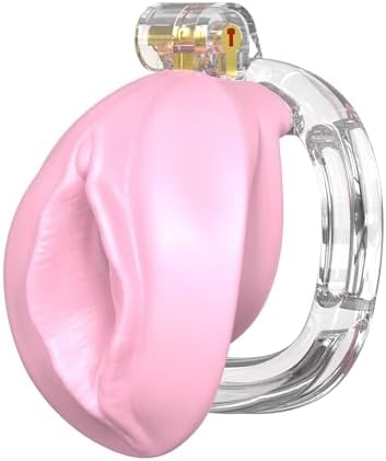 Male Chastity Cage 3D Printed Sissy Cage Cock Cage with Soft TPE Bondage Gear & Accessories Adult Sex Toys Slave Tool Chastity Devices (Pink)…