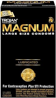 Trojan Magnum Large Size Lubricated Latex Condoms - 12 ct, Pack of 6