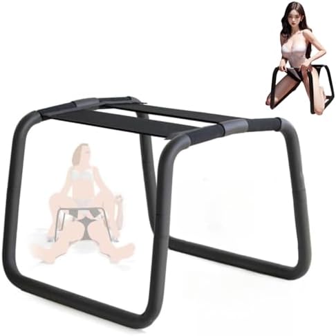 Sex Chair Multifunction Sex Furniture Sex Position Enhancer Chair with Handrail Portable Sex Stool SM Sex Toys Set with Inflatable Pillow Adjustable Handcuffs Gags Blindfolds and Corsets (Medium)