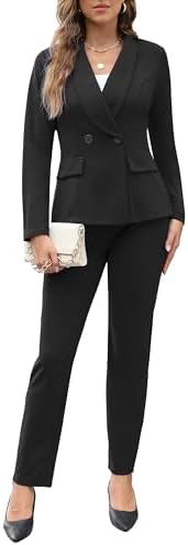 Women's Fall Business Pant Suit Long Sleeve Formal 2 Piece Blazer Set Casual Office Work Outfits 2024
