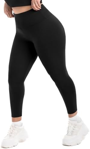 Plus Size Leggings for Women High Waisted Buttery Soft Black Yoga Pants for Workout