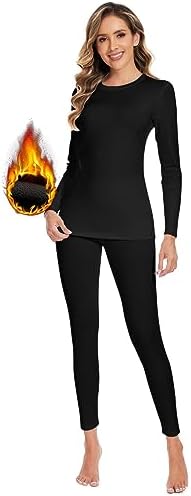YADIFEN Womens Thermal Underwear Set,Long Johns for Women Base Layer with Fleece Lined Long Underwear Top Bottom Cold Weather