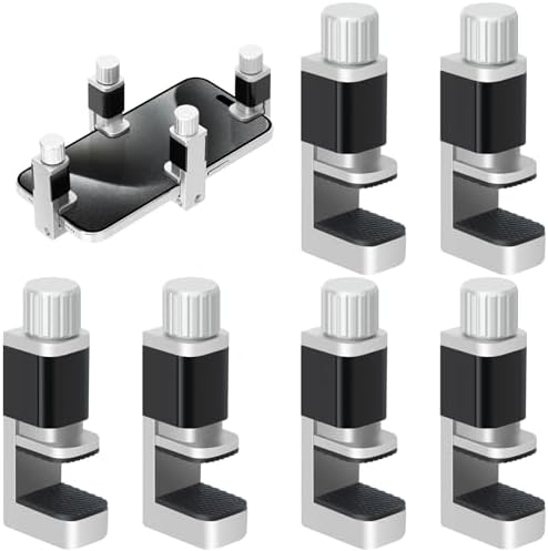 Phone Screen Repair Clamp Tools 6Pcs Adaptable Fastening Clamp Universal Cellphone Screen Clip Holder Frame Fixing Tool Compatible for iPhone, iPad, Mac, PC, Laptops, Tablets, LCD LED Screen