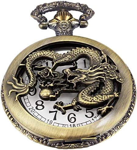Mens Quartz Pocket Watch Green Eyes Round Case Shape Pendant Necklace Pocket Watch