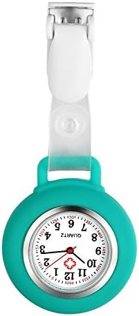 Avaner Nurse Watch Snap Lapel Watch Hanging Fob Watch with Silicone Cover for Nurses Doctors (7 Colors)