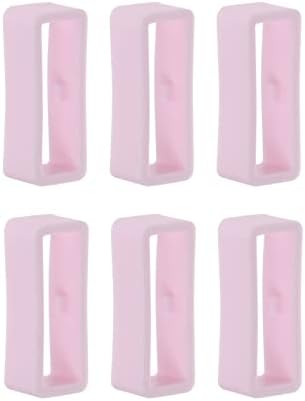 6pcs Watch Strap Loop Fastener Rings 22mm, Light Pink