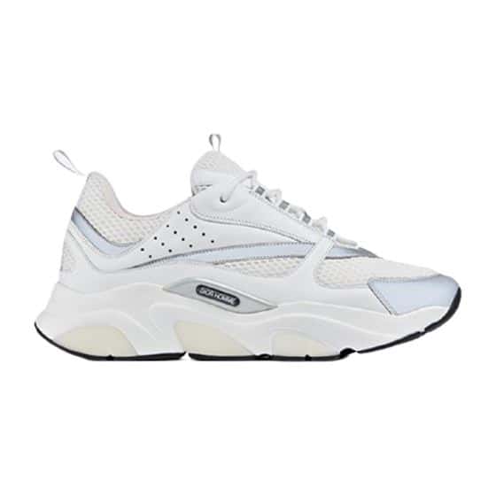 B22 Sneaker White Technical Mesh With White And Silver-Tone Calfskin – CDO82
