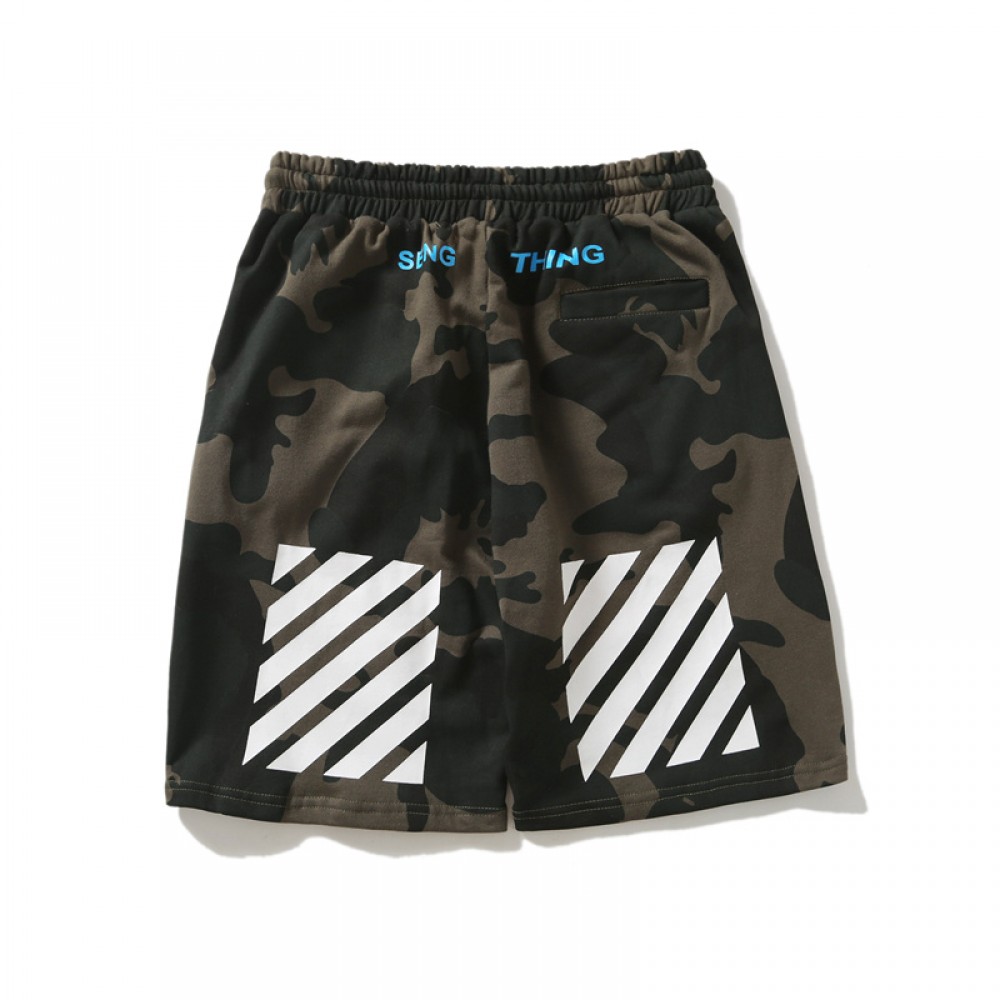 A+ Quality OFF-WHITE Diag Stripes Camo Shorts