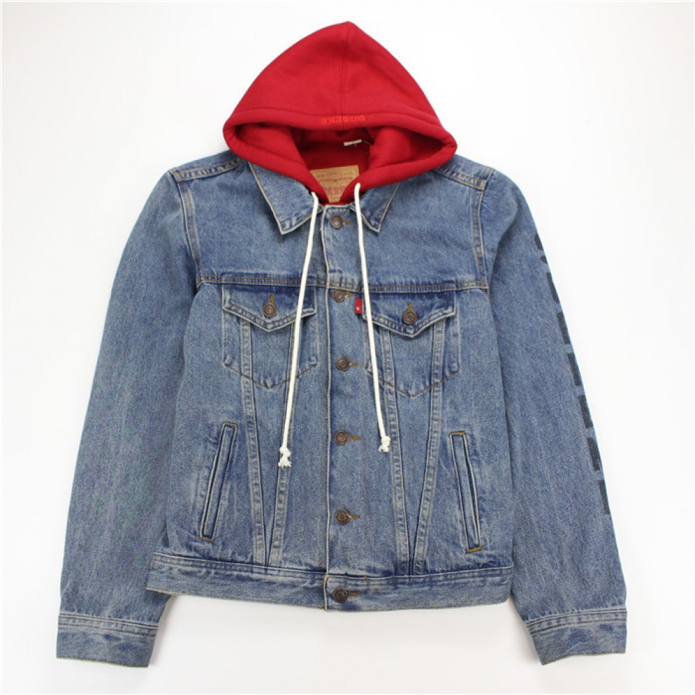 A+ Replica Supreme Hooded Denim Jacket
