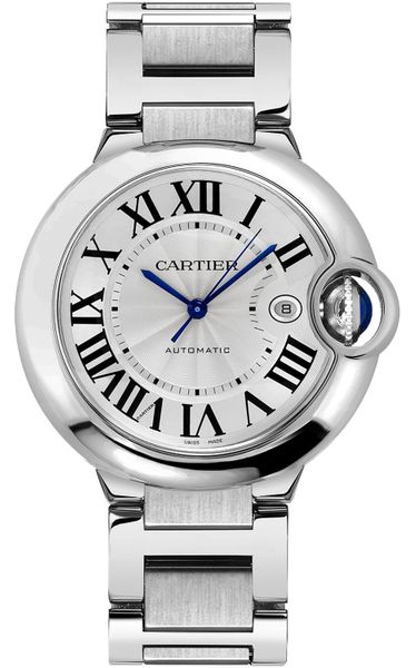 Cartier Ballon Bleu Guilloche Silver Dial Men’s Dress Watch W69012Z4