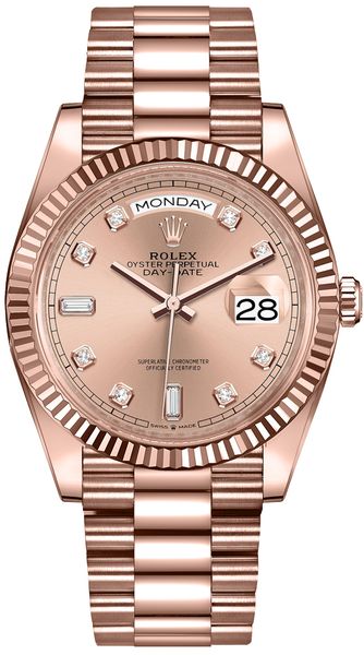 Rolex Day-Date 36 18k Everose Gold Women’s Watch 128235